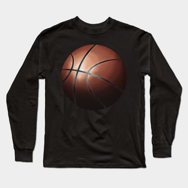 Brown Basketball With Light And Shadow Long Sleeve T-Shirt by SinBle